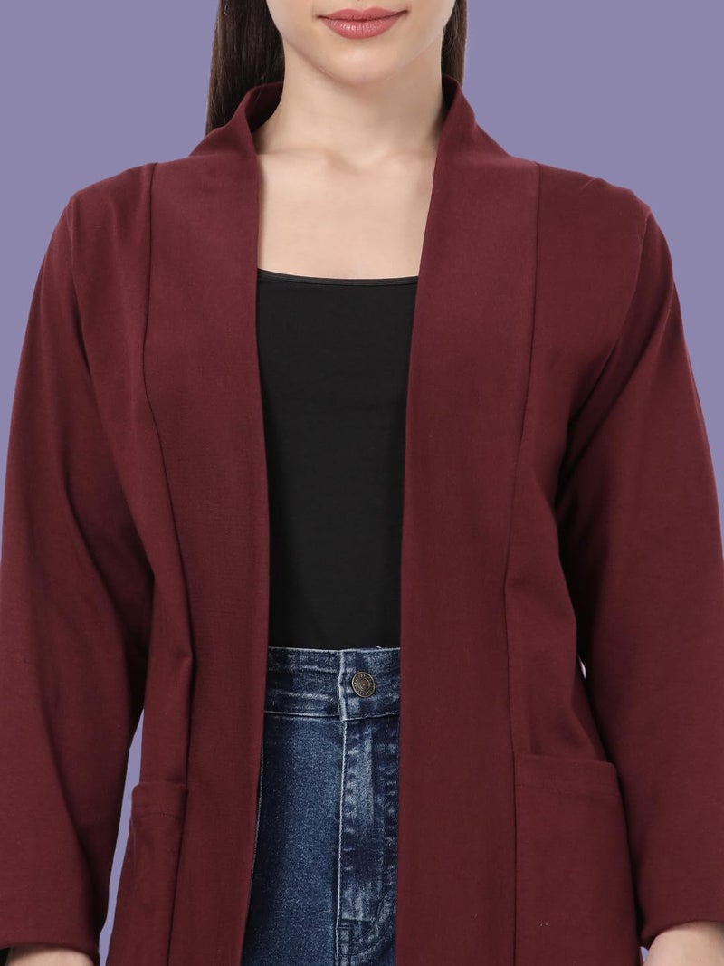 KRYPTIC Women's Regular Length Cotton Shrug with Side Pockets - Soft Lightweight Layer for Stylish Everyday Wear - Image 5