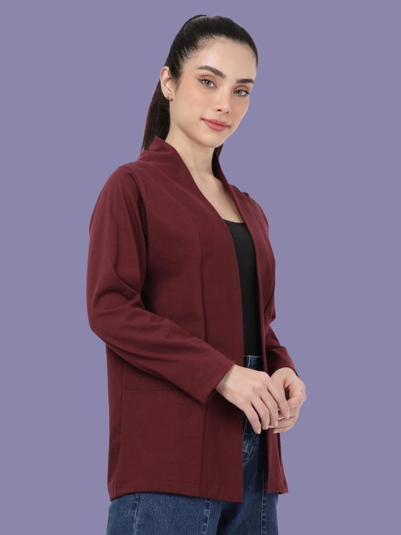 KRYPTIC Women's Regular Length Cotton Shrug with Side Pockets - Soft Lightweight Layer for Stylish Everyday Wear - Image 4