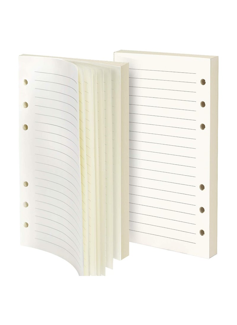 SYOSI - Refill Lined Paper, Leather Journal Refills Lined, Blank Filler Paper, 6-Holes Inserts (320 Pages) for A6 Binder Refillable Journals Notebooks, 2 Pack (Each Pack 80 Sheets, 160 Pages), Inserts Paper - Image 1