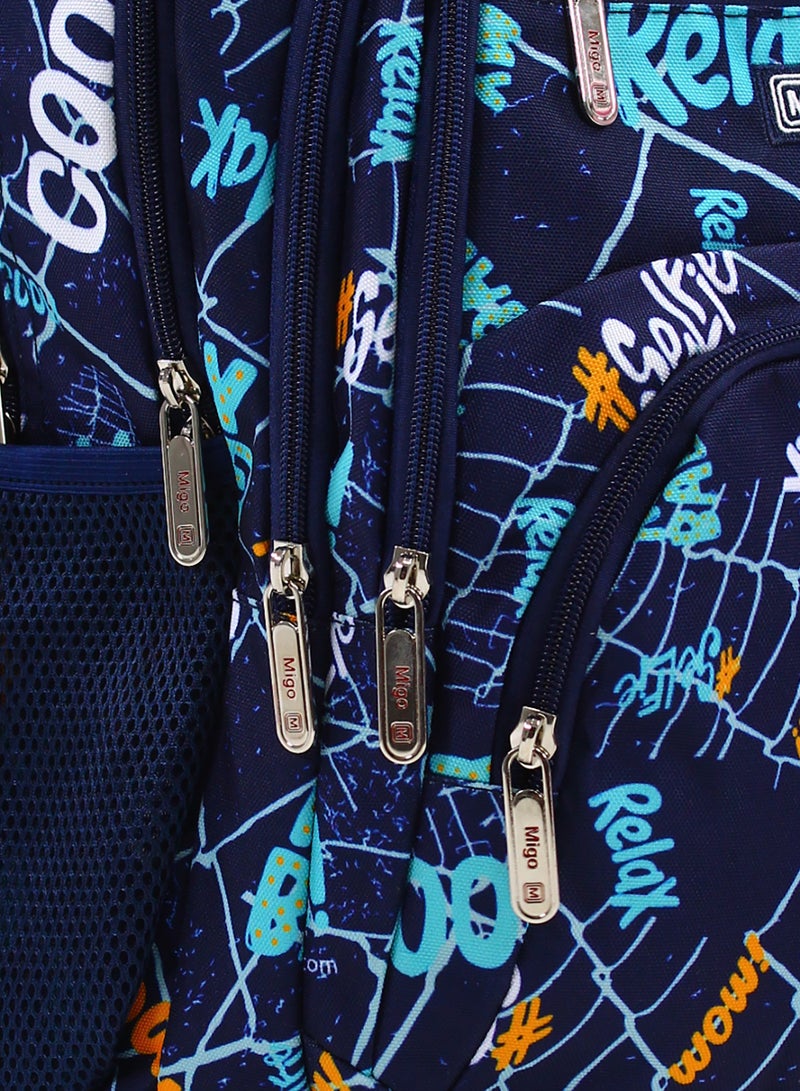 Migo Relax Backpack 18 Inches – Navy - Image 3