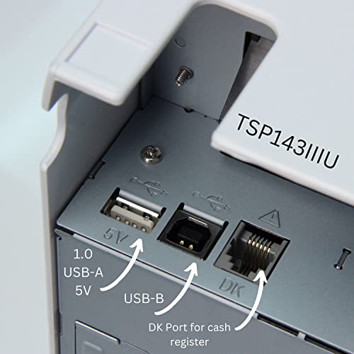 Star Micronics TSP143IIIU USB Thermal Receipt Printer with Device and Mfi USB Ports, Auto-cutter, and Internal Power Supply - Gray - Image 3