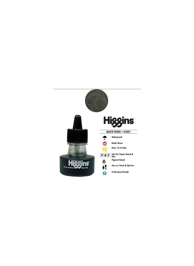 HigginS Waterproof Black India Ink 1 Oz.  - Image 2