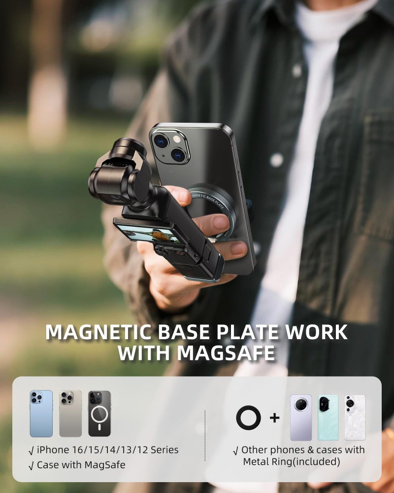 CAMOLO GEEK حامل مغناطيسي متوافق مع DJI Osmo Pocket 3، محول MG-OP3 Pocket3 مع مغناطيس لتوسيع حامل الهاتف مع 1/4â€-20، قاعدة من سبائك الألمنيوم Arca-Swiss - Image 5
