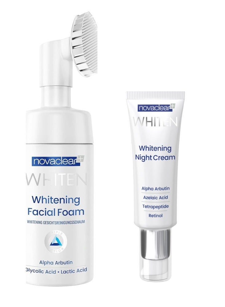 نوفاكلير كريم نوفاكلير الليلي لتبييض البشرة 50 مل + رغوة تبييض الوجه (عرض خاص)