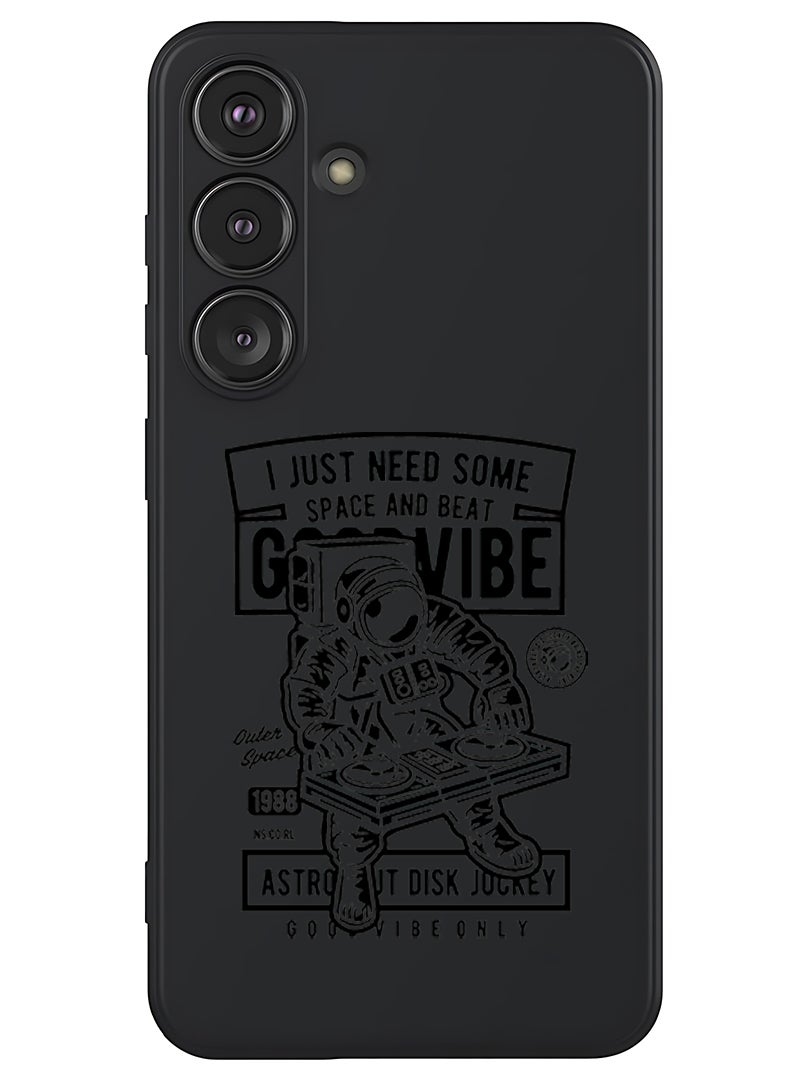 Theodor Protective Slim Fit Case Liquid Silicone Cover with Full Body Protection Anti-Scratch Shockproof Case For Samsung Galaxy S25 Plus (Black) - Good vibe - Image 1