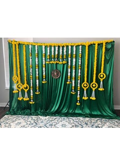 SP SELLPLUS Sellplus Backdrop Setup for Mehndi haldi Marrige Pooja ganpati Home Decoration Combo of Marigold Strings Set 40 