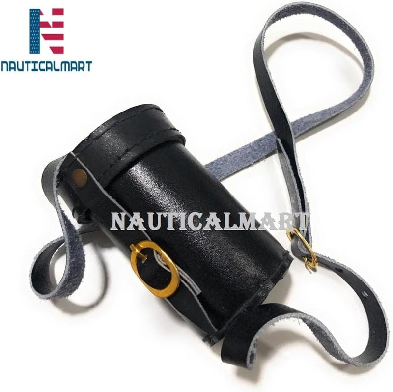 نوتيكال مارت تلسكوب نحاسي بحري من NauticalMart، قطر 6 بوصات، بمظهر عتيق مع حقيبة جلدية؛ تلسكوب نسخة أصلية من العصر القديم لقبطان السفينة، هدية رائعة. - Image 4