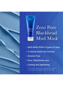 MEDIPEEL Zero Pore Blackhead Mud Facial Mask, Skin Cooling And Pore Tightening, 3 Minute Quick Dry Formula With AHA, BHA, PHA, And Pore-Purifying Clay, Korean Face Mask 100G / 3.52 OZ  - Image 2