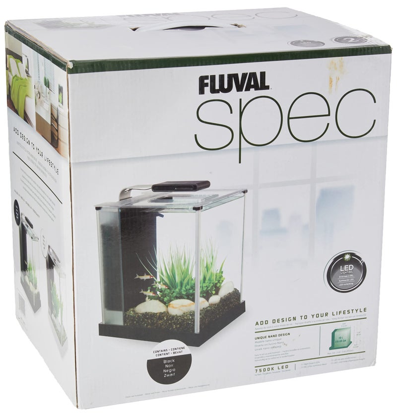Fluval SPEC Freshwater Aquarium Kit, Aquarium with LED Lighting and 3-Stage Filtration, 2.6 Gallon, Black, Large Breeds - Image 4