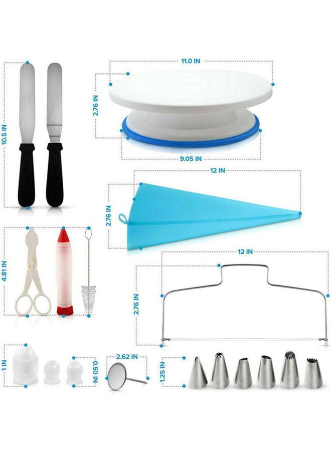 106Pcs Cake Decorating Supplies Kit Baking Fondant Tool Set Turntable Piping Bag Tip Pen Spatula DIY Cake Cupcake Decorating Icing Tool Set multicolour 28*7.6*28cm - Image 5
