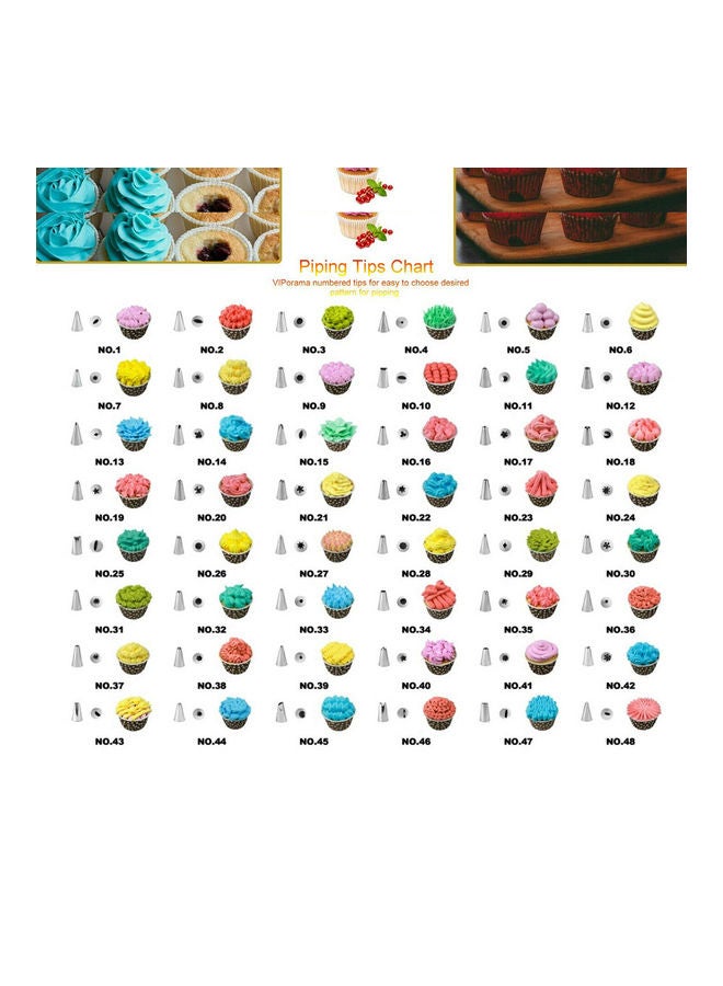 106Pcs Cake Decorating Supplies Kit Baking Fondant Tool Set Turntable Piping Bag Tip Pen Spatula DIY Cake Cupcake Decorating Icing Tool Set multicolour 28*7.6*28cm - Image 2