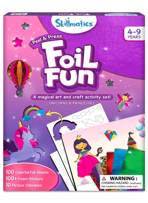 Foil Fun Unicorns & Princesses, No Mess Art for Kids, Craft Kits & Supplies, DIY Creative Activity, Gifts for Ages 4, 5, 6, 7, 8, 9
