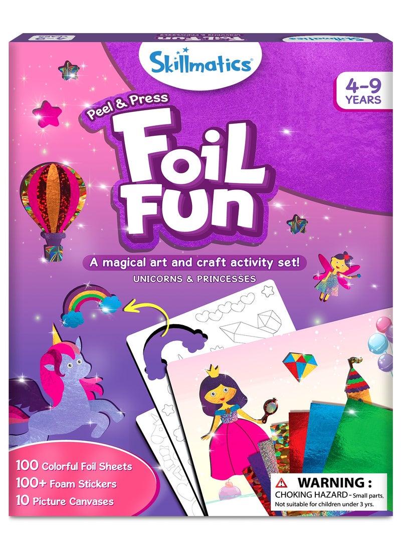 Skillmatics Foil Fun Unicorns & Princesses, No Mess Art for Kids, Craft Kits & Supplies, DIY Creative Activity, Gifts for Ages 4, 5, 6, 7, 8, 9  - Image 1
