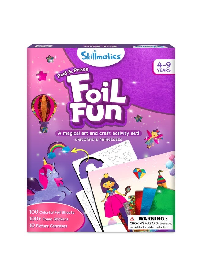 Skillmatics Foil Fun Unicorns & Princesses, No Mess Art for Kids, Craft Kits & Supplies, DIY Creative Activity, Gifts for Ages 4, 5, 6, 7, 8, 9 - Image 1