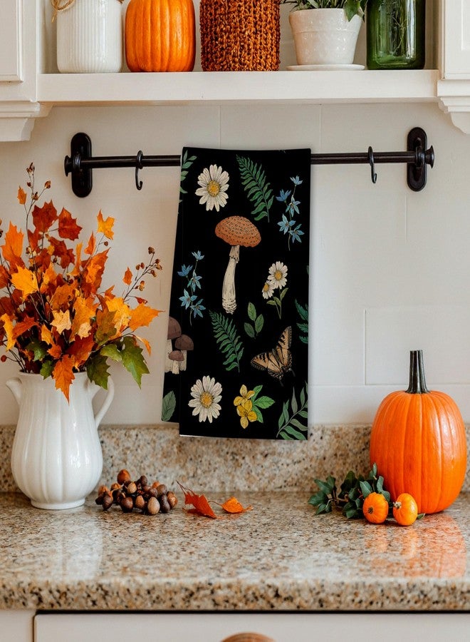 TIRYWT Black Mushroom Kitchen Towel - 1 Pcs Cute Spring Hand Towel, 16 x 24 Inches, Seasonal Kitchen Decor for Home, Bathroom, or Holiday Use - D02 - Image 4