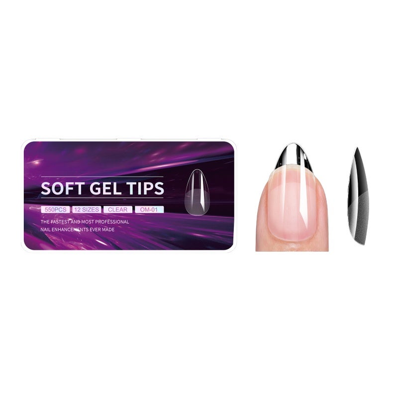 Ultra-Thin False Nails Transparent Size 01 Semi-Matte Texture Fits Snugly to Nail Surface - Easy Three-Point Positioning for Seamless Extension Nails for Cross-Border Use - Image 1