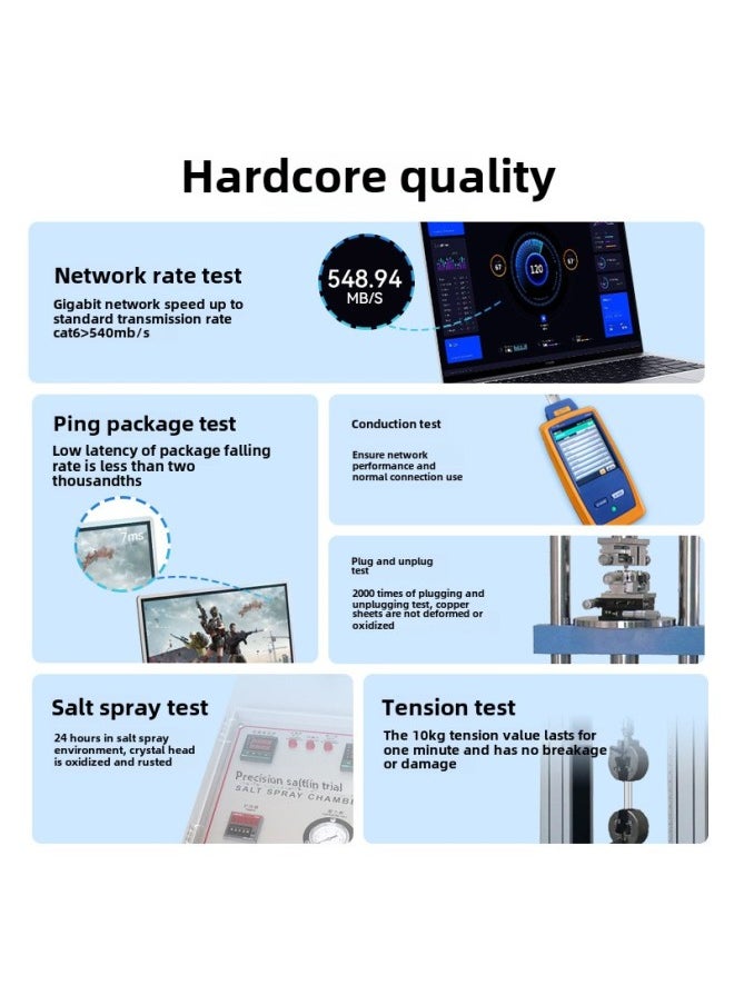 Generic Six Kinds Of Gigabit Network Cable CAT6 Computer Unshielded Finished Network Cable Broadband Twisted Pair Network Jumper-Color:Category 6 Network Cable Black (passed Fluk Test)-Line Length:1.5M  - Image 4