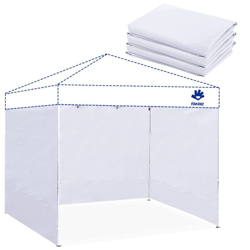 Fanpat Instant Canopy Tent Sidewalls for 10x10 Pop Up Canopy Waterproof,99% UV Protectionï¼Œ3 Piece Sidewalls, White(3PCS Sidewall Only, Canopy Tent NOT Included) - Image 1