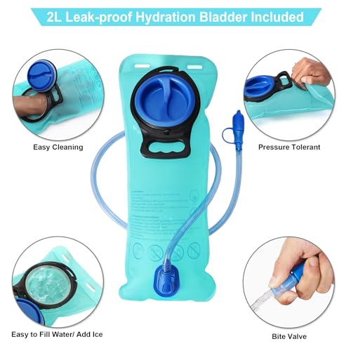 MIYCOO Hydration Backpack - Lightweight Hiking Water Backpack with 2L Water Bladder, Running Hydration Vest Backpack for Men Women, Hydration Pack for Hiking, Cycling, Climbing (Blue, 10L) - Image 3