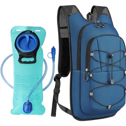 MIYCOO Hydration Backpack - Lightweight Hiking Water Backpack with 2L Water Bladder, Running Hydration Vest Backpack for Men Women, Hydration Pack for Hiking, Cycling, Climbing (Blue, 10L) - Image 1