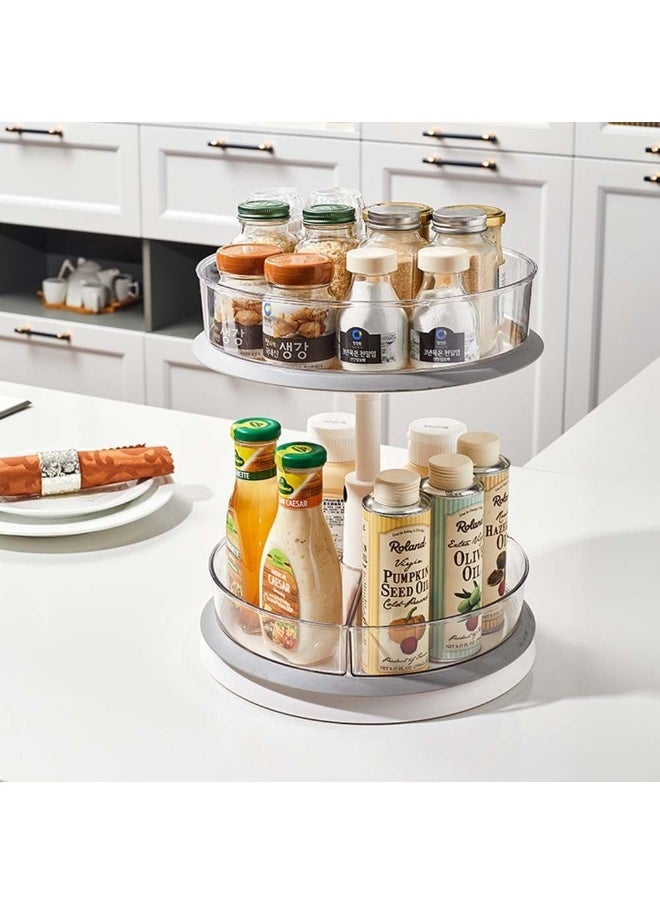 DANUBE HOME Essential 2-Tier Extendable Rotating Kitchen Rack D28.5 x 26.5/37Cm  - Image 3