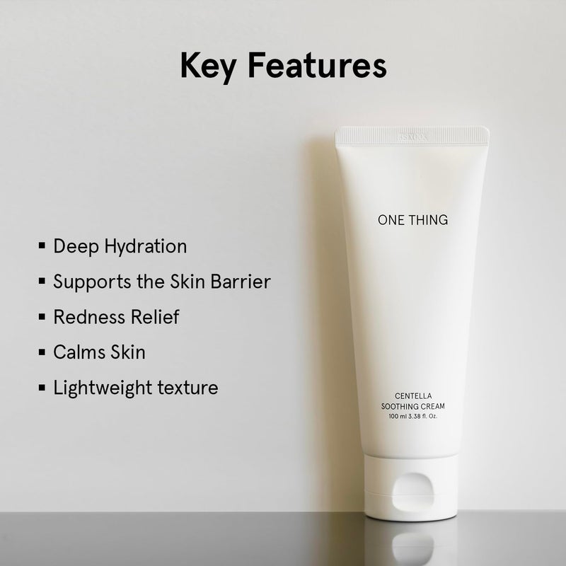ONE THING Centella Soothing Cream 3.38 Fl Oz | CICA Beta Glucan Hydrating Calming Facial Vegan Moisturizer for All, Sensitive Skin Types, Barrier Redness Irritation Relief | Korean Skin Care - Image 3