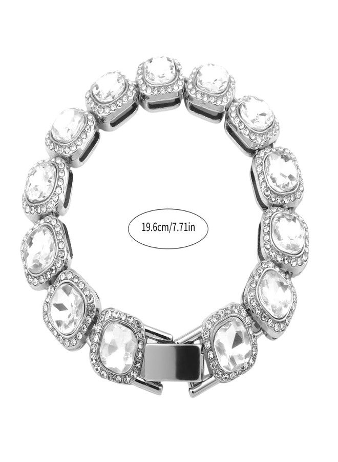 SALTY ALPHA Anti Tarnish Clavicle Diamond Stainless Steel Bracelet for Men | Hand Bands for Boys | Wrist Bracelets for Man | Fashion Jewellery Accessories | Stylish Minimal Jewelry | Christmas, Marriage, Birthday | Gift for Valentine Day - Image 5
