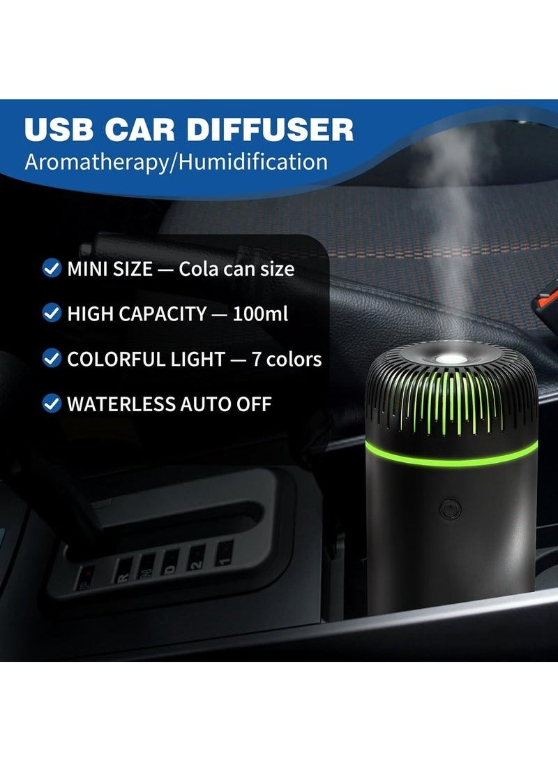 مرطب ناشر الهواء في السيارة، ناشر الهواء بالزيوت العطرية ناشر الهواء المحمول الصغير المحمول USB، ناشر الهواء المحمول الصغير لغرفة نوم المكتب في السيارة - Image 2