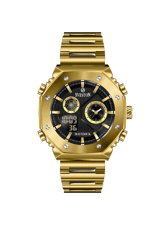 سيفيستون ساعة Sveston Maverick، ساعة أنيقة من الفولاذ المقاوم للصدأ للرجال، تتميز بمينا قطره 38 مم، وهي مصممة لأولئك الذين يقدرون الفخامة. - Image 2