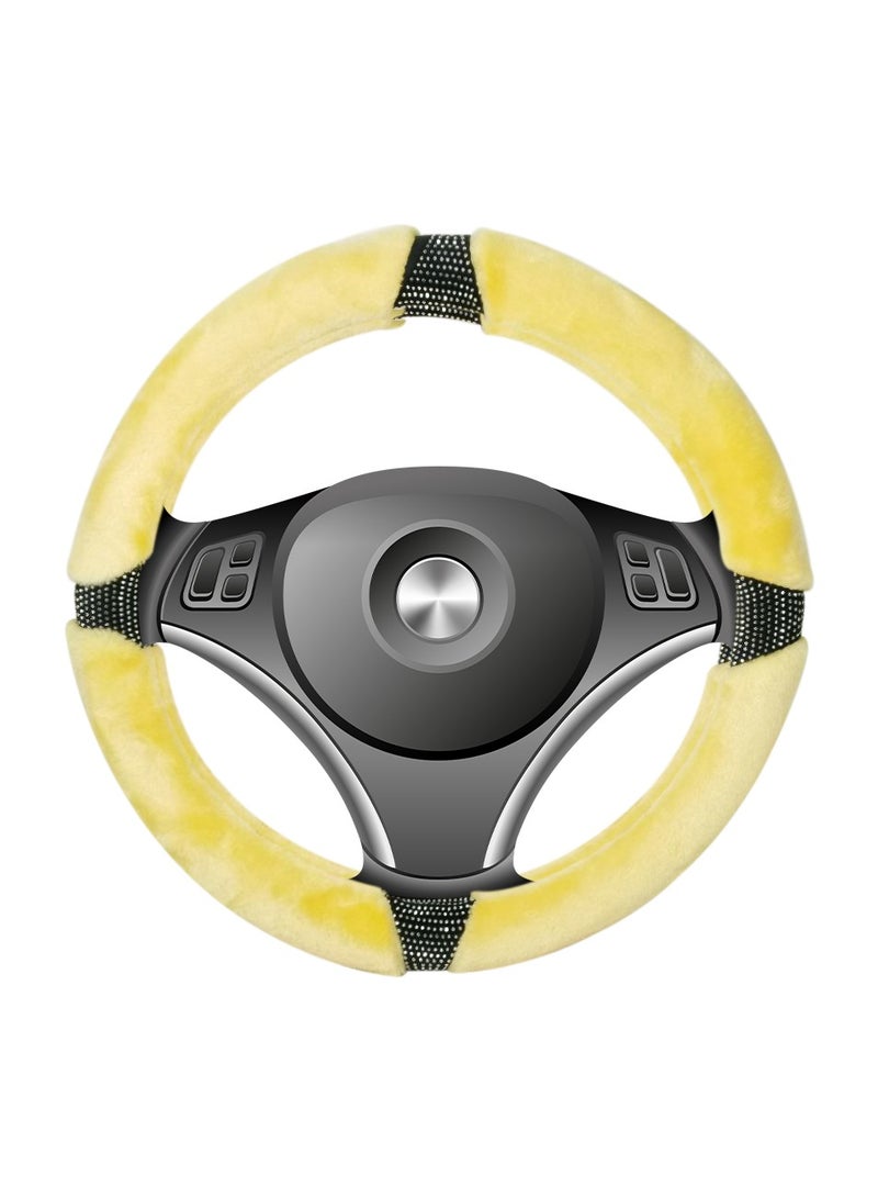 Agc Fluffy Steering Wheel Cover Soft Smooth Fur Premium Car Steering Cover Size Medium 38cm - Image 3