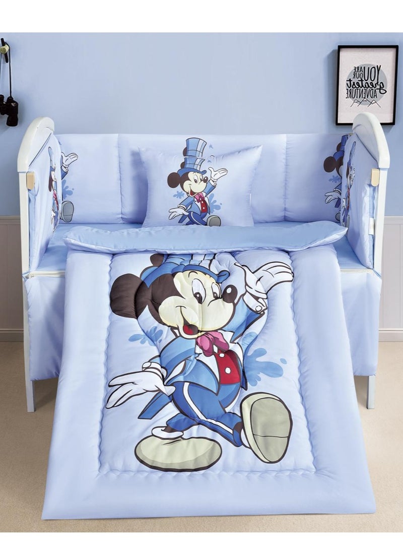 5-piece newborn bed sheet with barriers - multi-colored