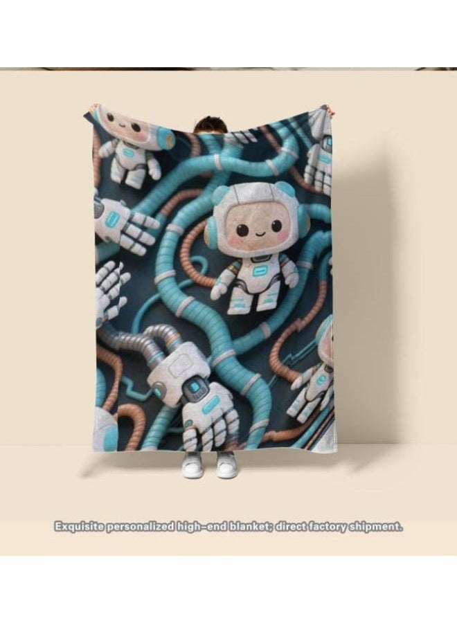 general Baby and children's cartoon flannel thin blanket (warm and comfortable, suitable for sleep, game use) 70cm*100cm - Image 2