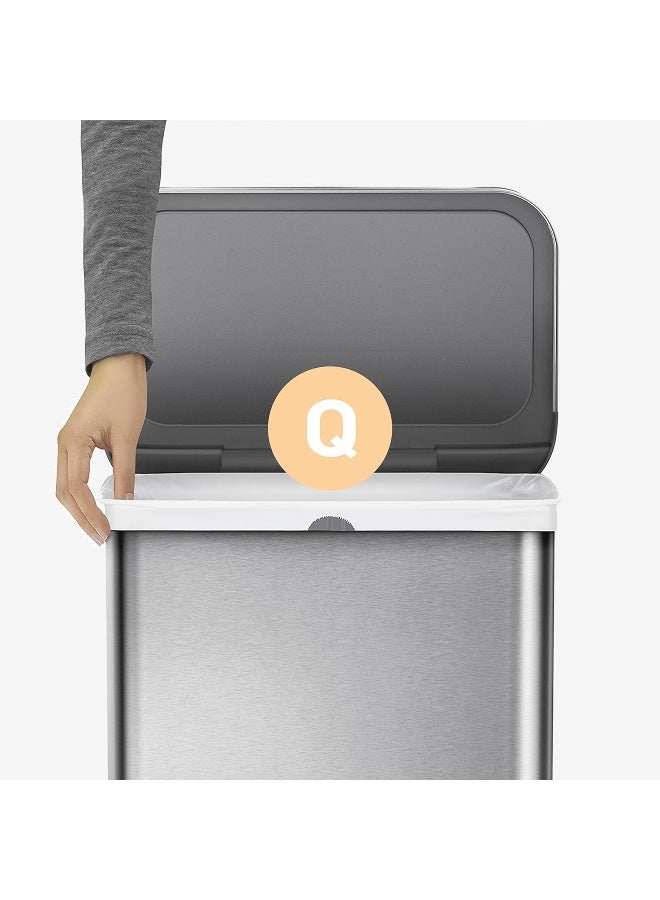 simplehuman أكياس القمامة بسحاب من simplehuman Code Q، تناسب مخصصة حقيقية، في عبوات موزع، 60 قطعة، 50-65 لتر / 13.2-17.2 جالون، أبيض - Image 4