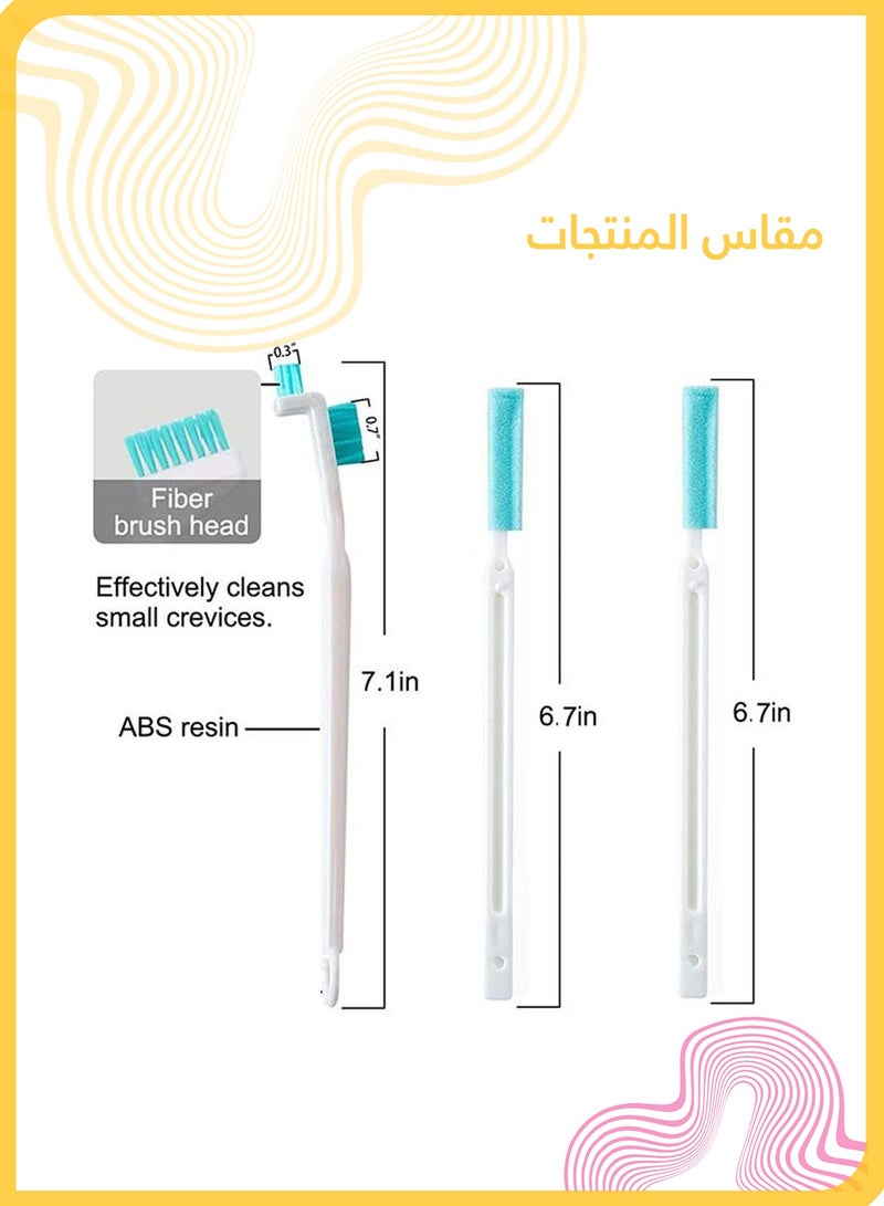 She&Little 5Pcs Baby Bottle Cleaning Brush Set: Detail Brushes for Infant Feeding Bottle, Straw, Sippy Cup, Pacifier, and Baby Food Container Cleaning, Long Handle & Crevice Cleaning Tools - Image 2