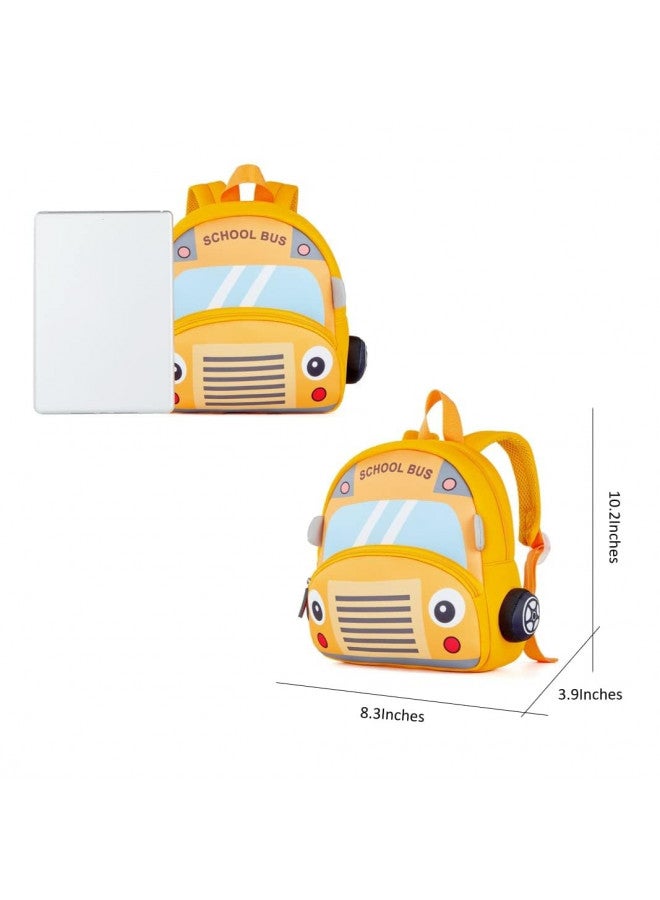 KK CRAFTS Preschool Backpack Toddler Neoprene Animal Schoolbag Lunch backpack for Kids Boys Girls(School Bus) - Image 3