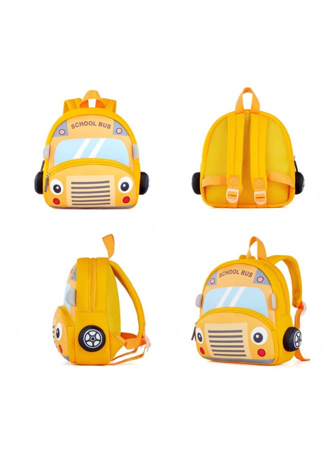 KK CRAFTS Preschool Backpack Toddler Neoprene Animal Schoolbag Lunch backpack for Kids Boys Girls(School Bus) - Image 1
