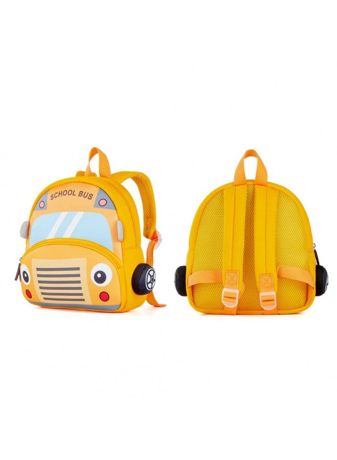 KK CRAFTS Preschool Backpack Toddler Neoprene Animal Schoolbag Lunch backpack for Kids Boys Girls(School Bus) - Image 4