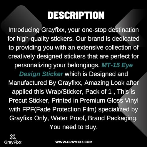 Grayfixx MT 15 Eye Design Sticker for Headlight | Made in Premium Gloss Vinyl with FPF (Fade Protection Film), Waterproof, Precut Sticker, Pack of 1-Self-Adhesive - Image 4