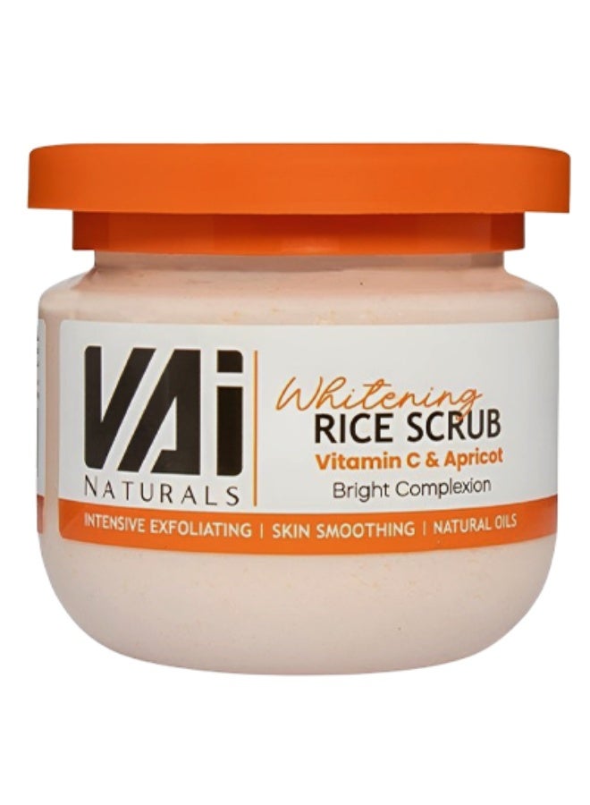 VAI 7 Pieces Whitening Rice Scrub Vitamin C And Apricot Bright Complexion Intensive Exfoliating Skin Smoothing Natural Oils 280ml - Image 2