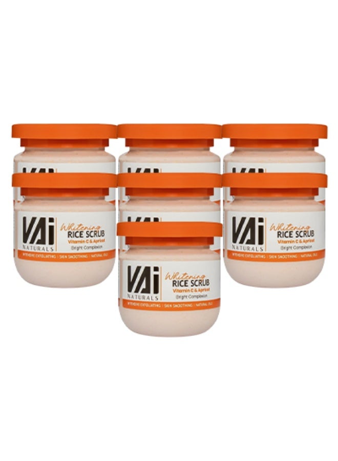 VAI 7 Pieces Whitening Rice Scrub Vitamin C And Apricot Bright Complexion Intensive Exfoliating Skin Smoothing Natural Oils 280ml - Image 1