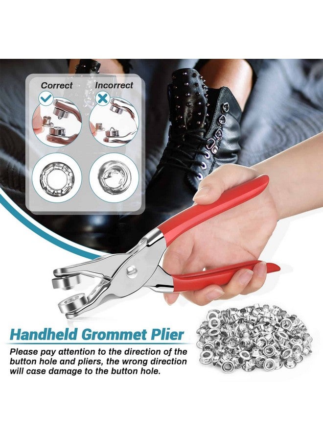 PAXCOO 803Pcs Grommet Tool Kit 6mm 1/4 Inch(Inside Hole Size) Eyelet Kit with 400Pcs Eyelets Grommets, 400Pcs Washers and Grommet Eyelet Pliers for Leather/Belt/Shoes/Crafts  - Image 3