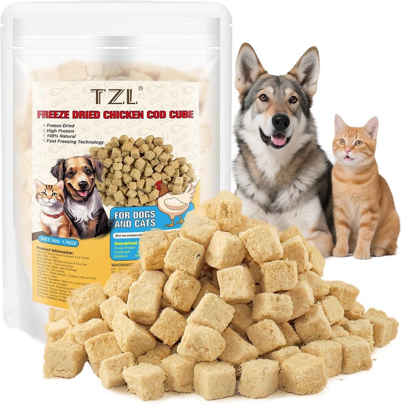 TZL Natural Dried Interactive Cat Toys for Indoors, Edible Cat Chew Toys for Teeth Cleaning 50g - Image 1