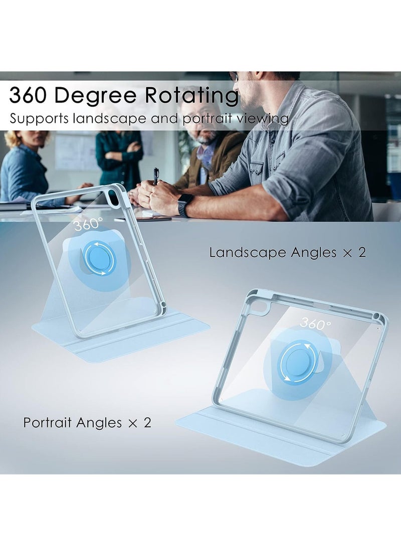 Rock Pow Case for iPad 10th Generation 10.9-Inch 2022 with Pencil Holder - 360 Degree Rotate Stand Protective Case with Clear Back & Smart Sleep/Wake Cove - Image 4