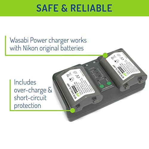 Wasabi Power Battery (2-Pack) and Dual Charger for Nikon EN-EL18, EN-EL18a, EN-EL18b, EN-EL18c and Nikon D4, D4S, D5, D6, D850 (with adapters/Grips) - Image 3