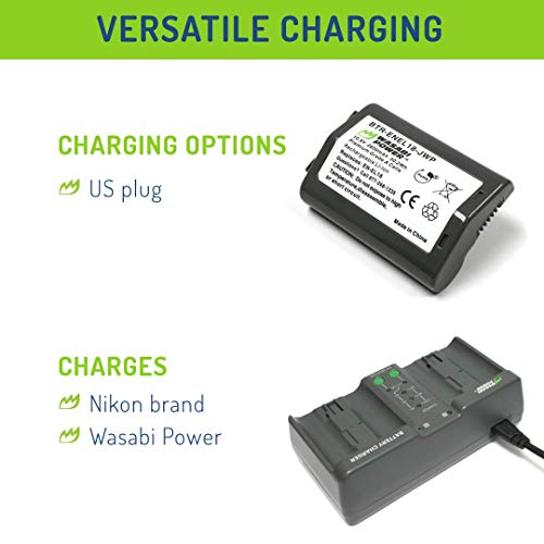 Wasabi Power Battery (2-Pack) and Dual Charger for Nikon EN-EL18, EN-EL18a, EN-EL18b, EN-EL18c and Nikon D4, D4S, D5, D6, D850 (with adapters/Grips) - Image 4