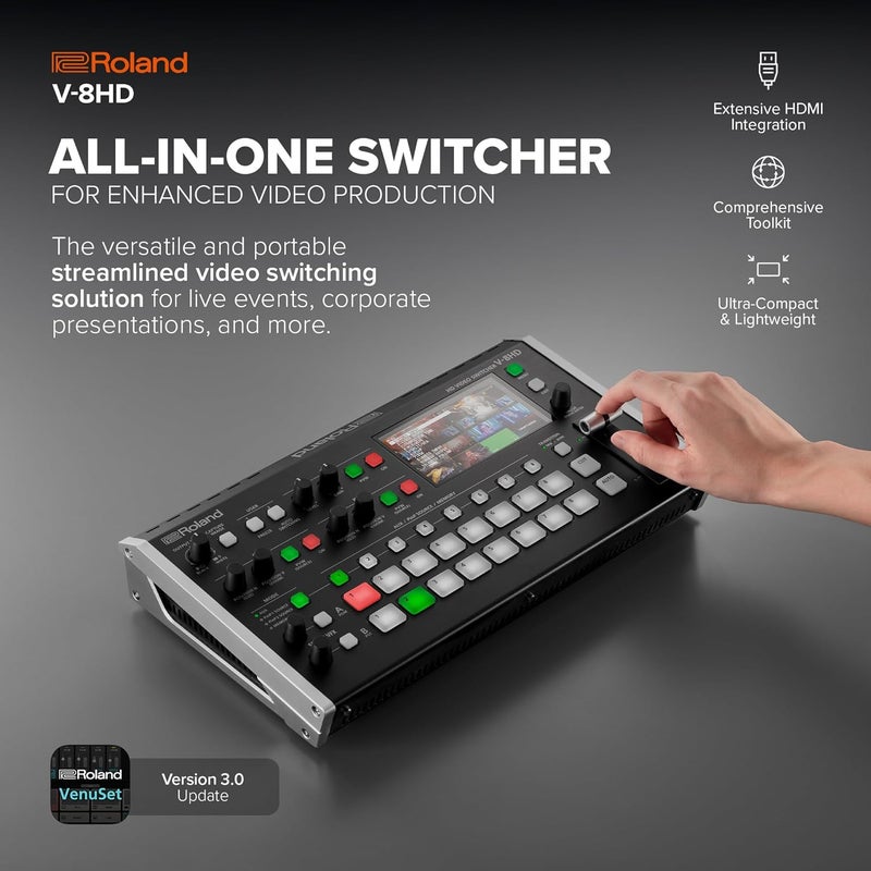 Roland V-8HD Video Switcher with HDMI Workflow and Built-In Multi-Viewer Preview Monitor - Image 2