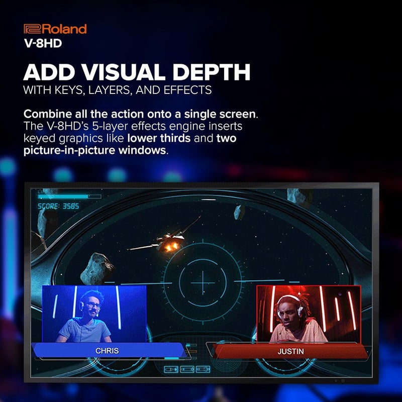 Roland V-8HD Video Switcher with HDMI Workflow and Built-In Multi-Viewer Preview Monitor - Image 5