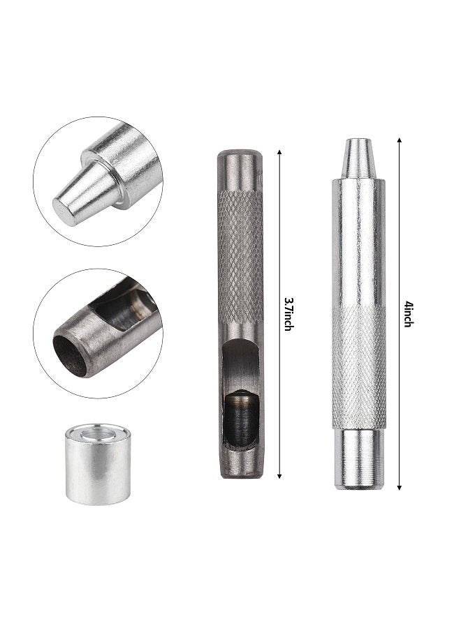 100 Sets Grommet Kit with Eyelets Washers 0.236 Inch 3PCS Installation Tools Silver Metal Grommets for Fabric Leather Clothing Tarps  - Image 3