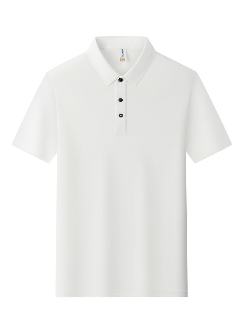 KUYING Summer Thin Ice Silk High Elasticity Men's Polo Shirt 