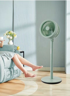 MODI MODI 10" 75W Pedestal Fan – 4-Speed Oscillating Air Circulator, Olive Green, for Home & Office  - Image 2